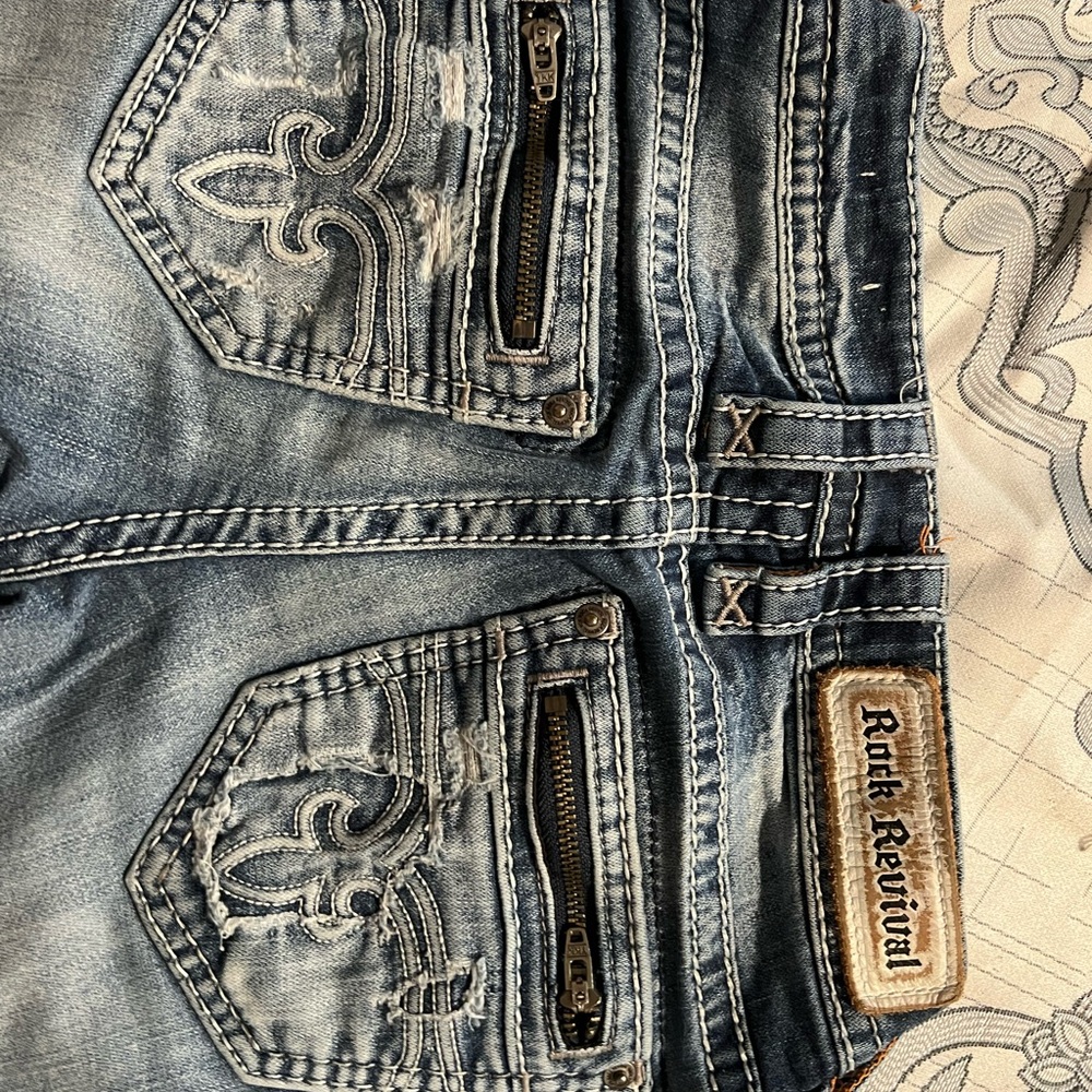 Rock Revival Denim with Embroidered Pockets